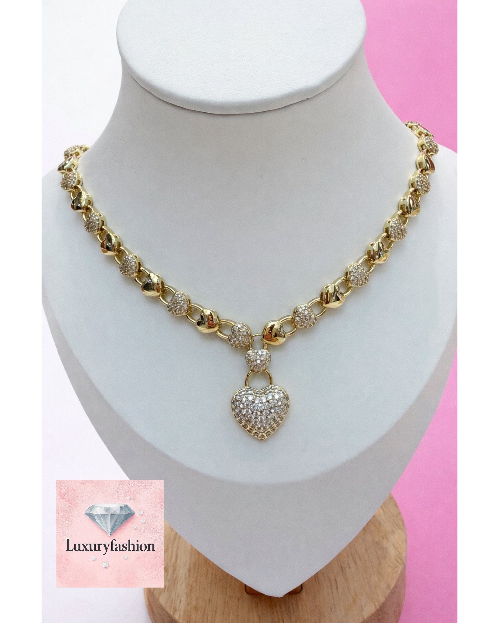 Heart glitter gold